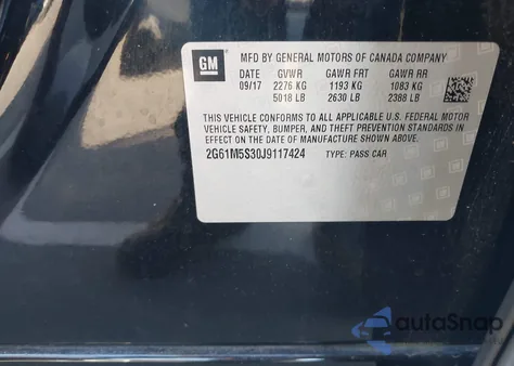 2018 Cadillac Xts Luxury z USA, uszkodzony, nr VIN 2G61M5S30J9117424